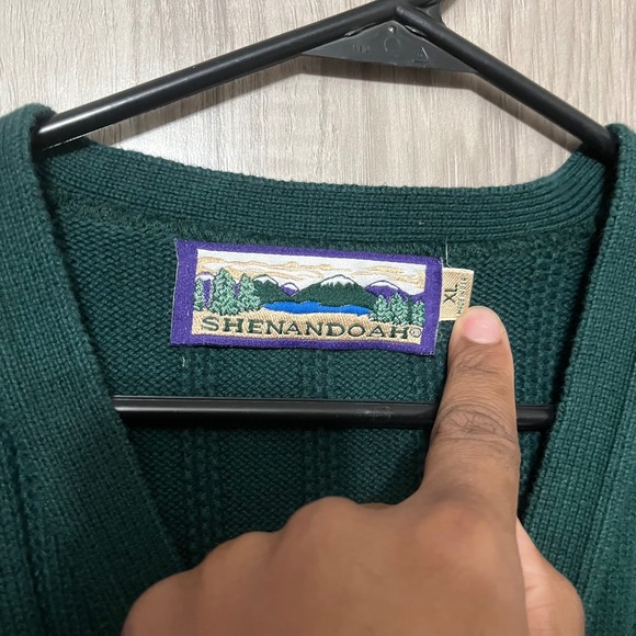 Vintage Shenandoah Green Knit V-Neck Sweater Vest - Men's Size XL - Picture 5 of 10